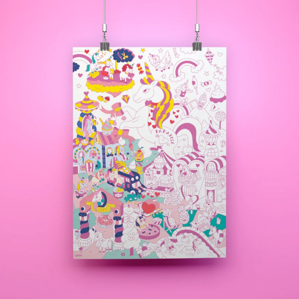 POSTER GEANT A COLORIER - LILY 100x70 -Omy