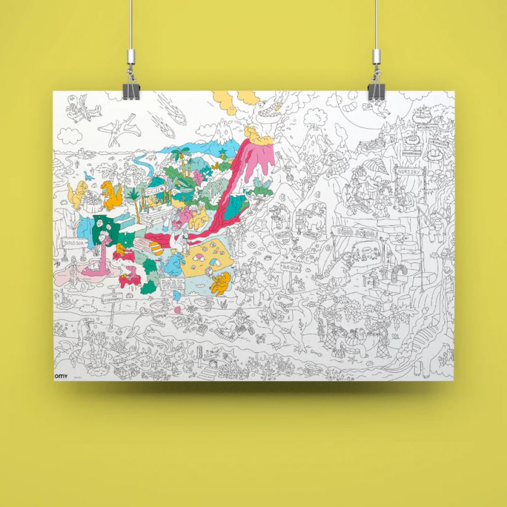 POSTER GEANT A COLORIER - DINOS -Omy