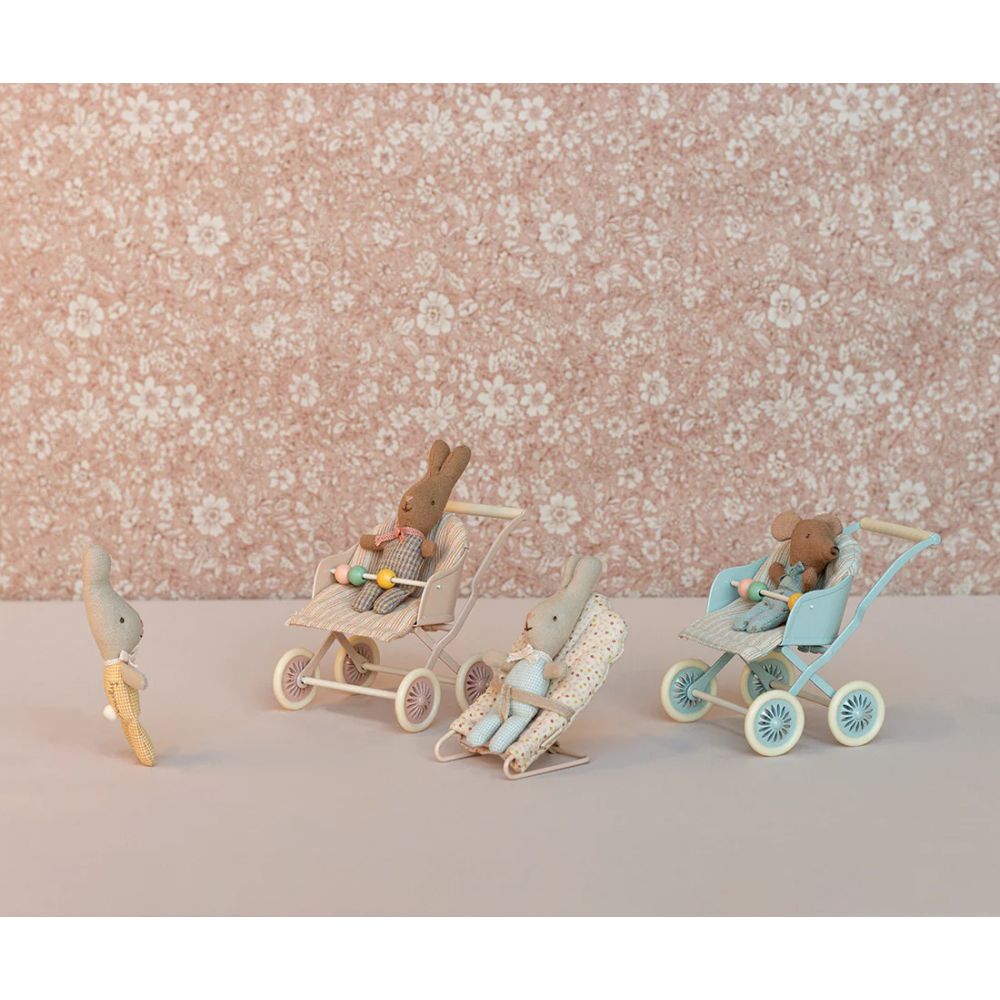 POUSSETTE BEBE SOURIS - ROSE