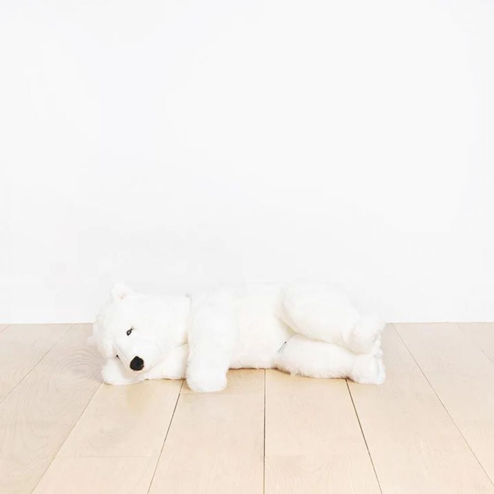 OURS LUCIEN DORMEUR BLANC 65 CM -La Pelucherie