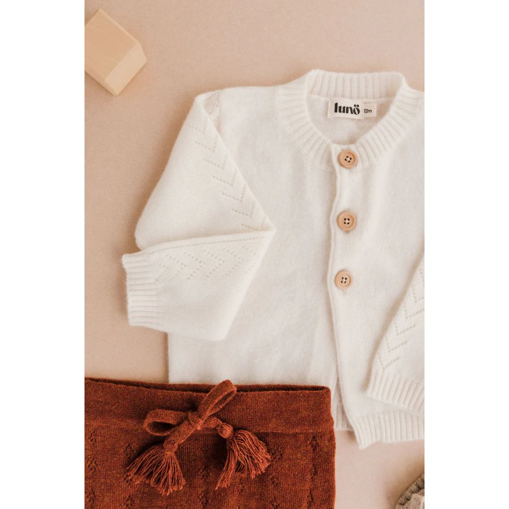 GILET BEBE EN CACHEMIRE - ARTHUR BLANC -Luno Tricot