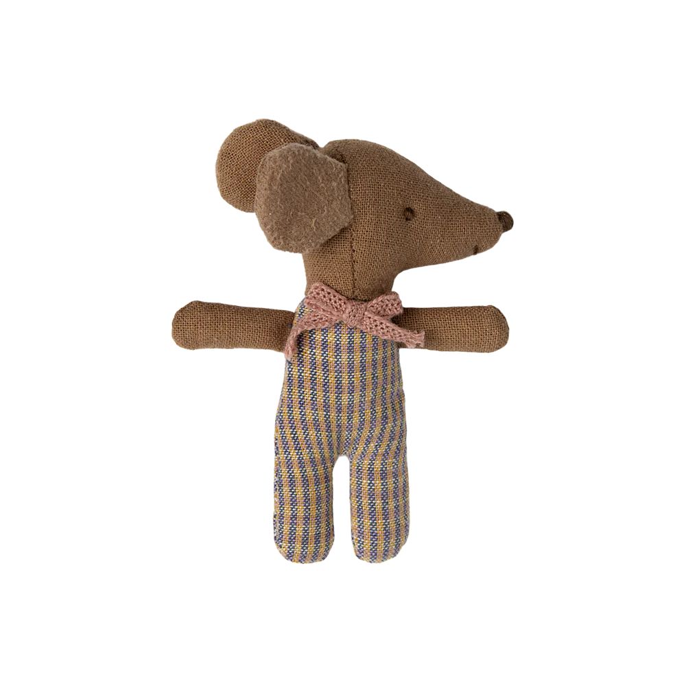 MAILEG - SOURIS BEBE DANS SA BOITE ROSE