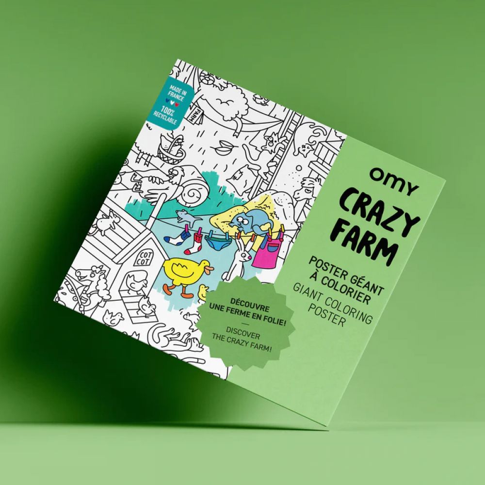 POSTER GEANT A COLORIER - CRAZY FARM