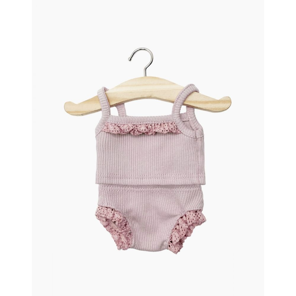 GORDIS - LES P'TITS BASIQUES - DESSOUS FILLE EN MAILLE COTELEE VIEUX ROSE ET SA DENTELLE