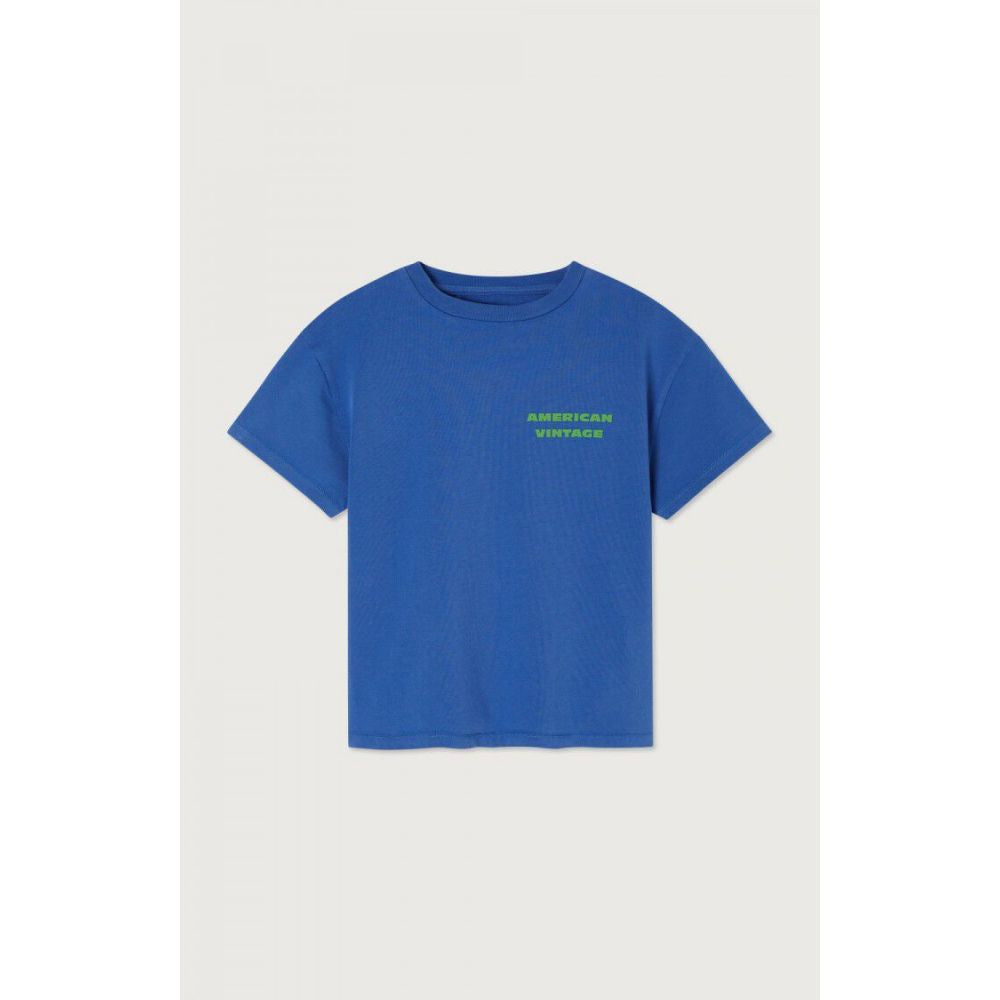 T-SHIRT DROIT MC COL ROND IMPRIME COBALT VINTAGE 3-6