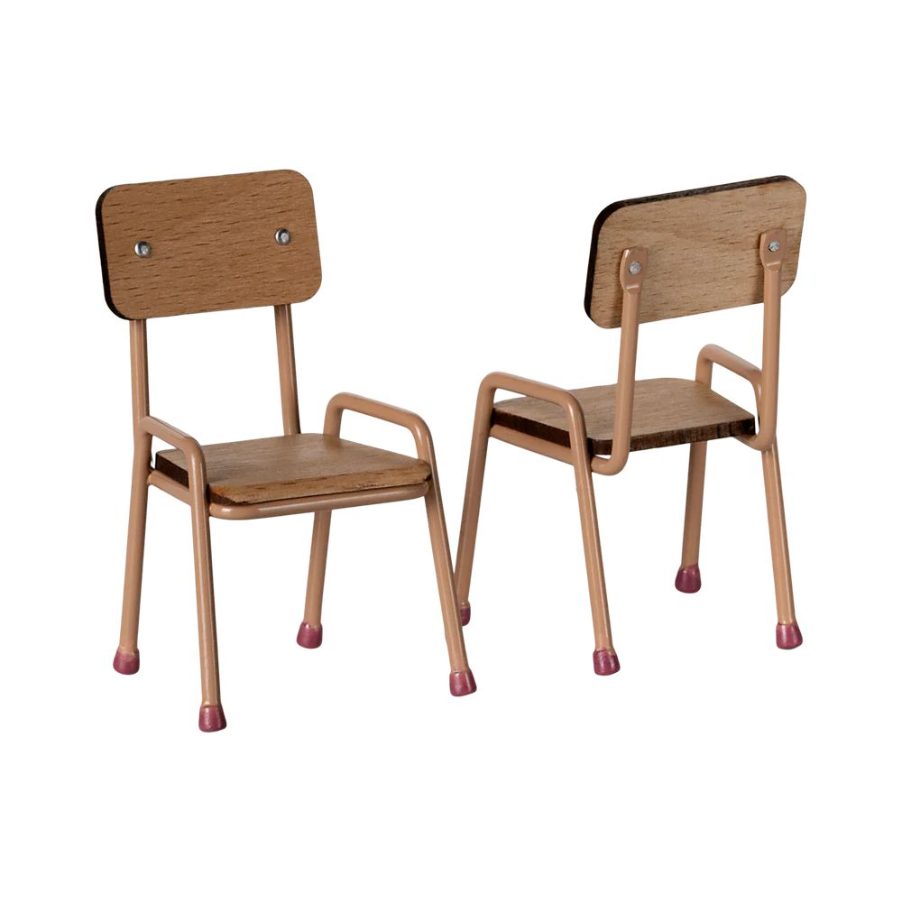 ENSEMBLE TABLE ET CHAISES SOURIS - POUDRE FONCE