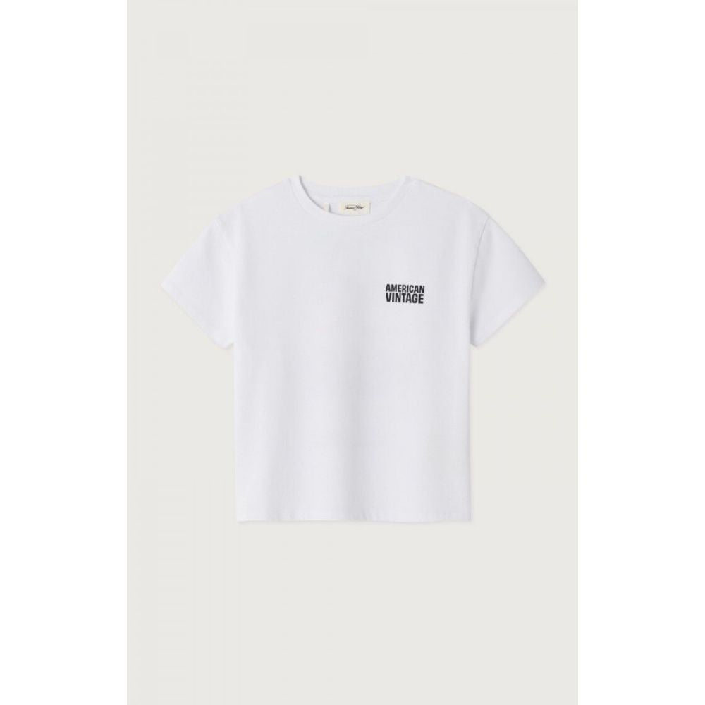 AMERICAN VINTAGE - T-SHIRT DROIT MC COL ROND BLANC 3-6