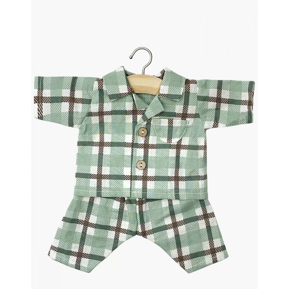 GORDIS - PYJAMA ALBERT EN COTON A CARREAUX TARTAN VERT/MARRON