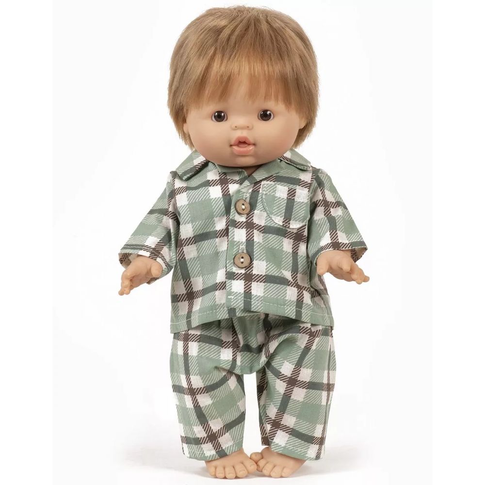 GORDIS - PYJAMA ALBERT EN COTON A CARREAUX TARTAN VERT/MARRON