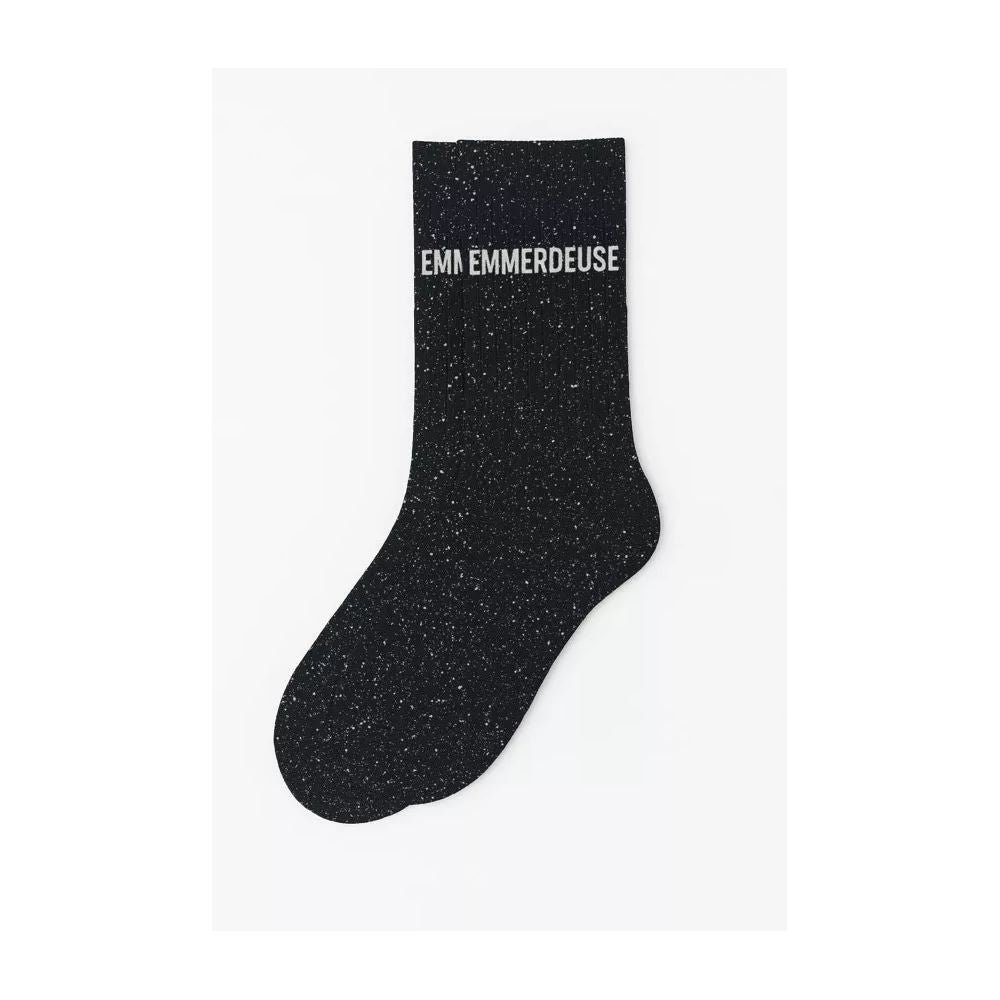 CHAUSSETTES "EMMERDEUSE" A PAILLETTES NOIR -Woom