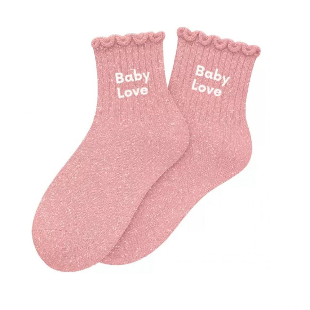 WOOM - CHAUSSETTES "BABY LOVE" A PAILLETTES ROSE