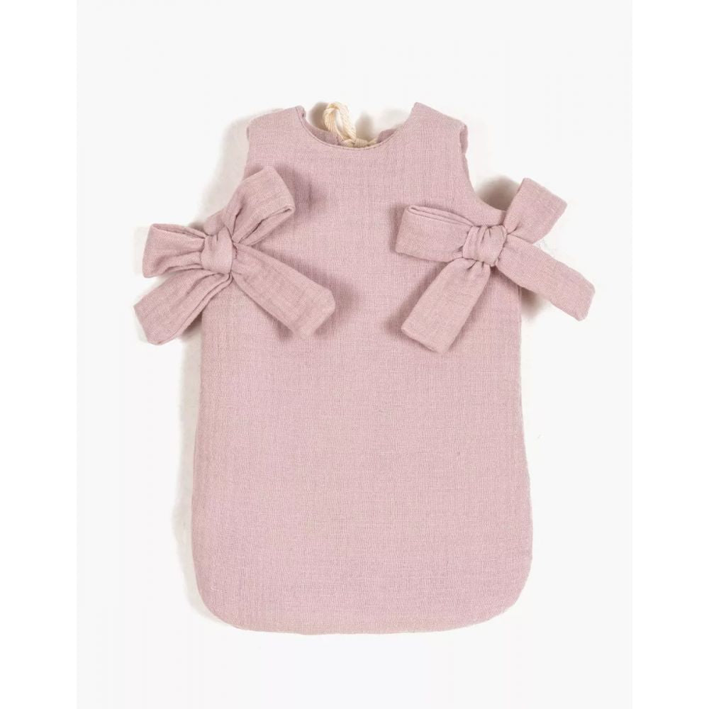 MINIKANE - TURBULETTE A NOEUDS EN GAZE DE COTON ROSE ORCHIDEE