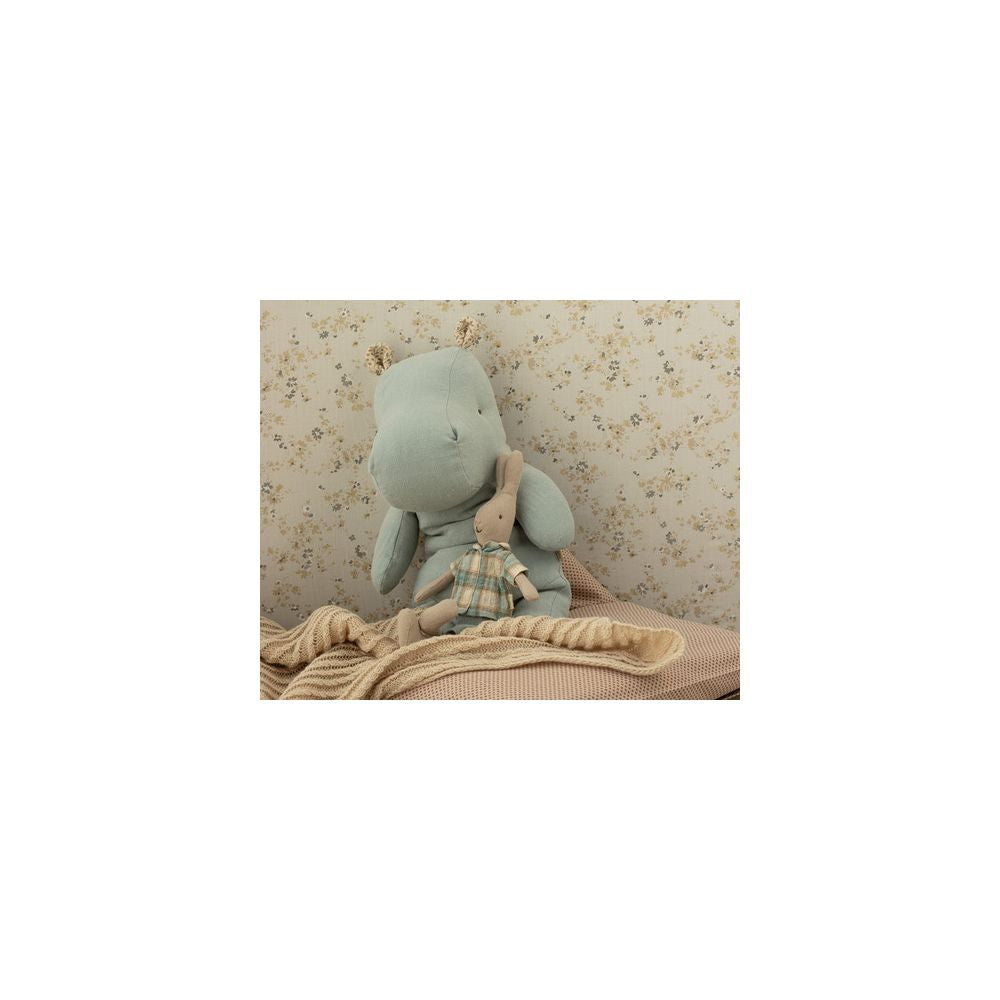 MAILEG - SAFARI FRIENDS, HIPPO, MEDIUM - BLEU GRIS