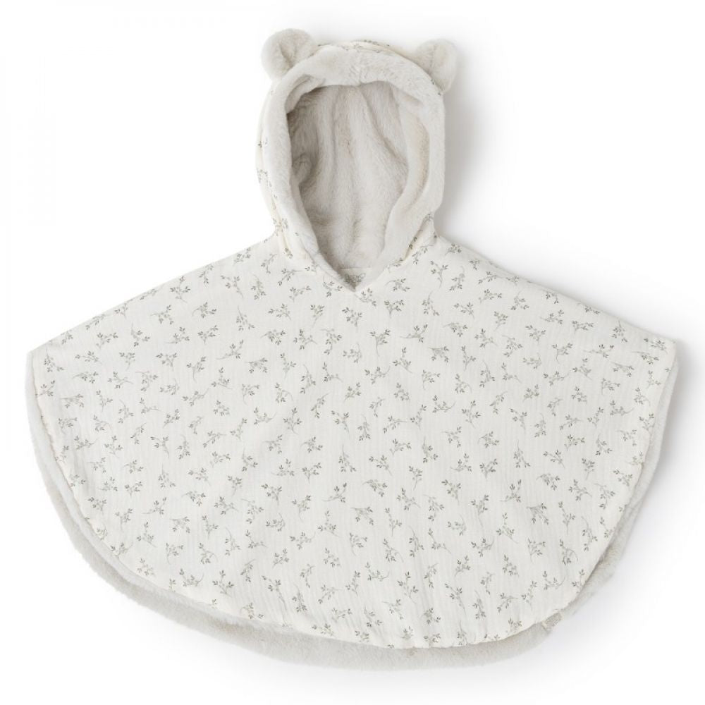 PONCHO POLAIR TEDDY OLIVE BLOOM -Babyshower