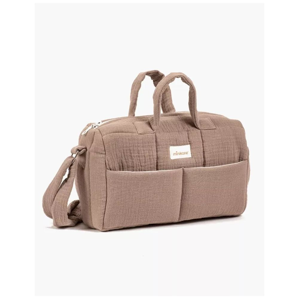 MINIKANE - SAC A LANGER POUPEE EN GAZE DE COTON MOKA
