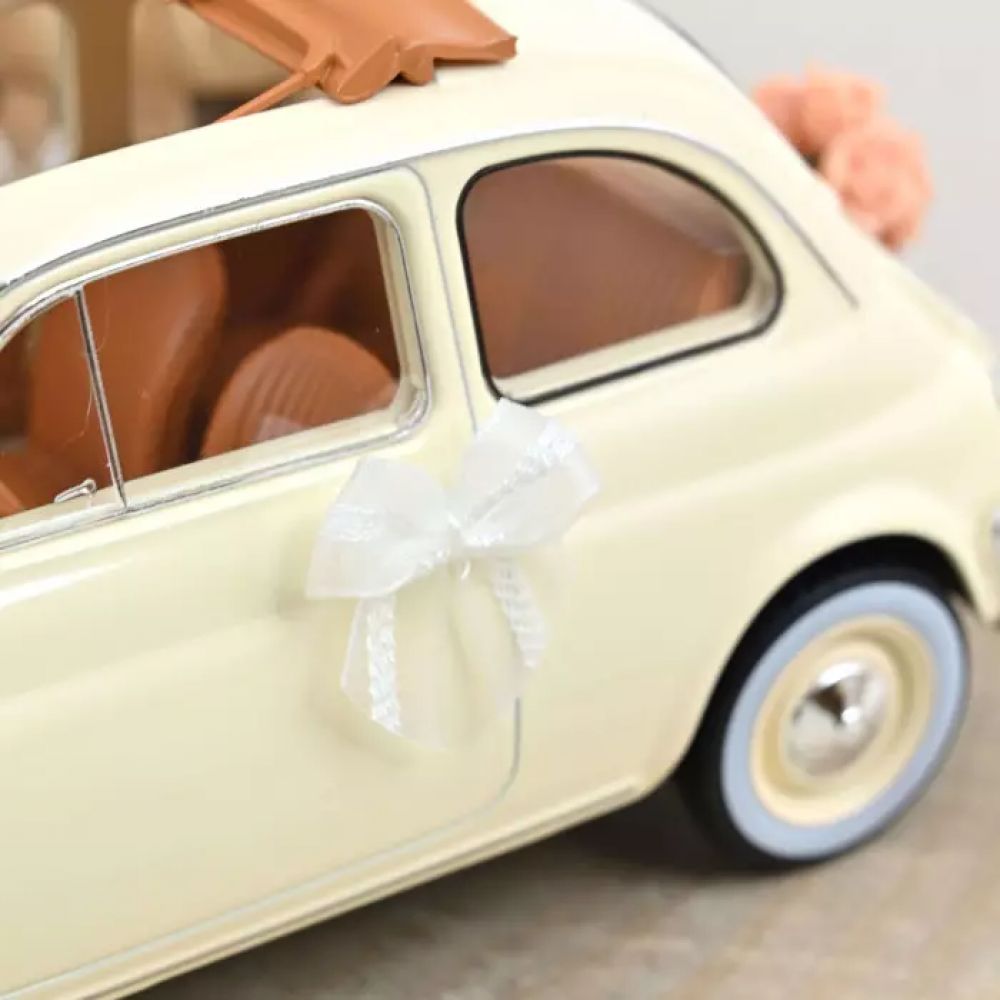 FIAT 500 L 1968 BLANC IVOIRE CADEAU DE MARIAGE 1/18 -Norev