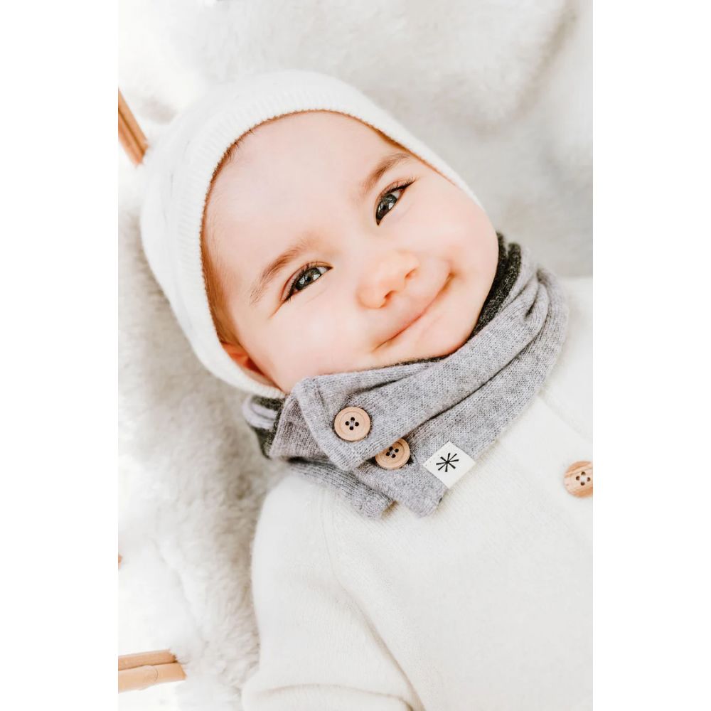 LUNO TRICOT - ECHARPE BEBE EN CACHEMIRE - DIANA GRISE DOUBLEE