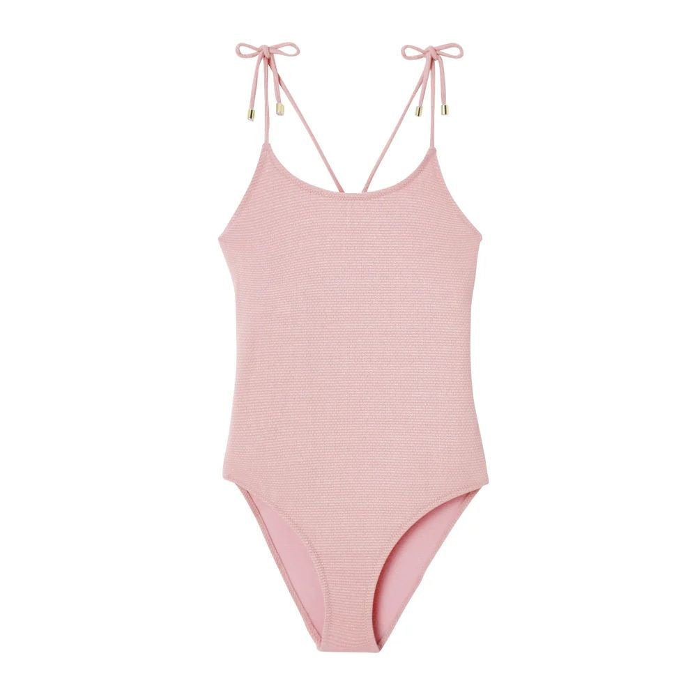 MAILLOT FILLE 1 PIECE BAHAMAS LUREX - LIGHT PINK -Lison Paris
