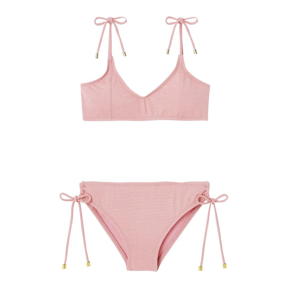 MAILLOT FILLE 2 PIECES BAHAMAS LUREX - LIGHT PINK -Lison Paris