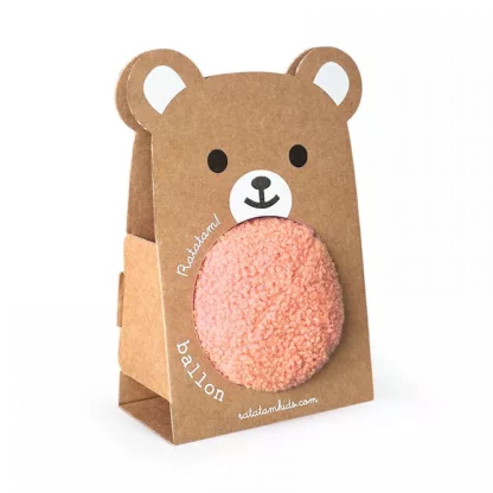 BALLE OURSON PELUCHE CORAIL - 12CM -Ratatam