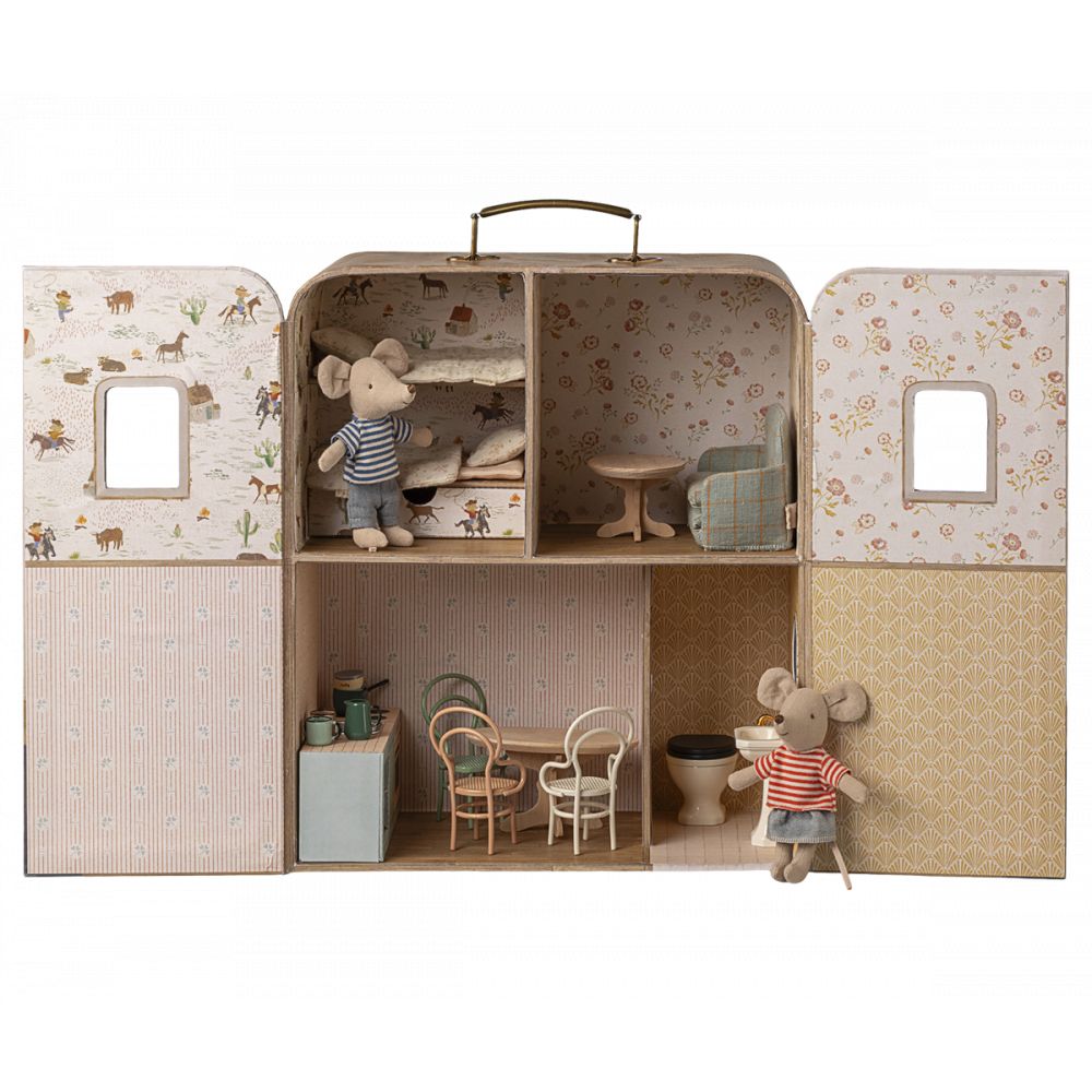 MAISON SUITCASE, PETITE SOEUR ET PETIT FRERE SOURIS -Maileg