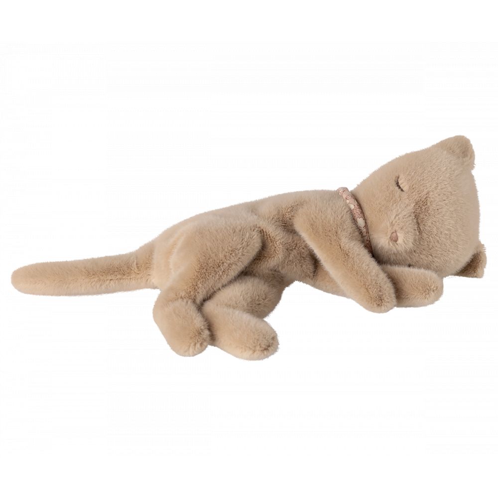 CHATON ENDORMI PELUCHE - CREME PECHE -Maileg