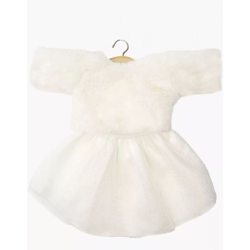 GORDIS - ENSEMBLE KAYA AVEC PULL EN FAUSSE FOURRURE ECRU ET SON TUTU BLANC -Minikane
