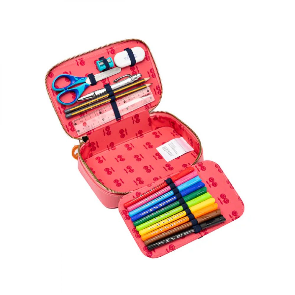 PENCIL BOX FILLED LEOPARD CHERRY -Jeune Premier