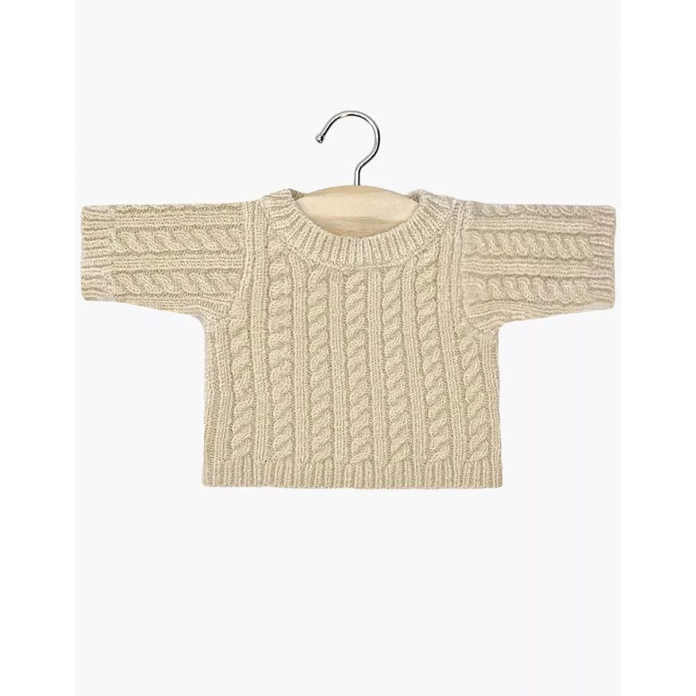 PULL JULIAN EN MAILLE TORSADE BEIGE -Minikane