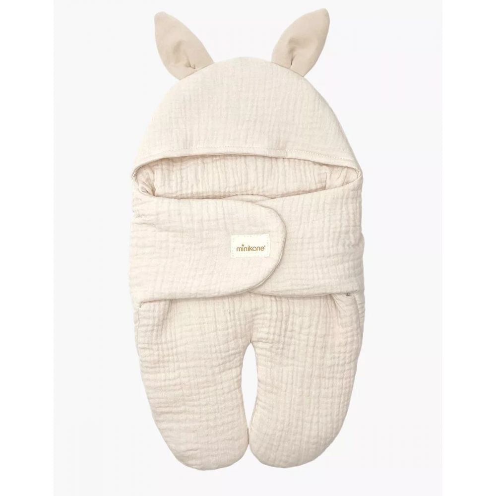 CHANCELIERE POUSSETTE POUPEE JEANNOT EN GAZE DE COTON MASTIC -Minikane
