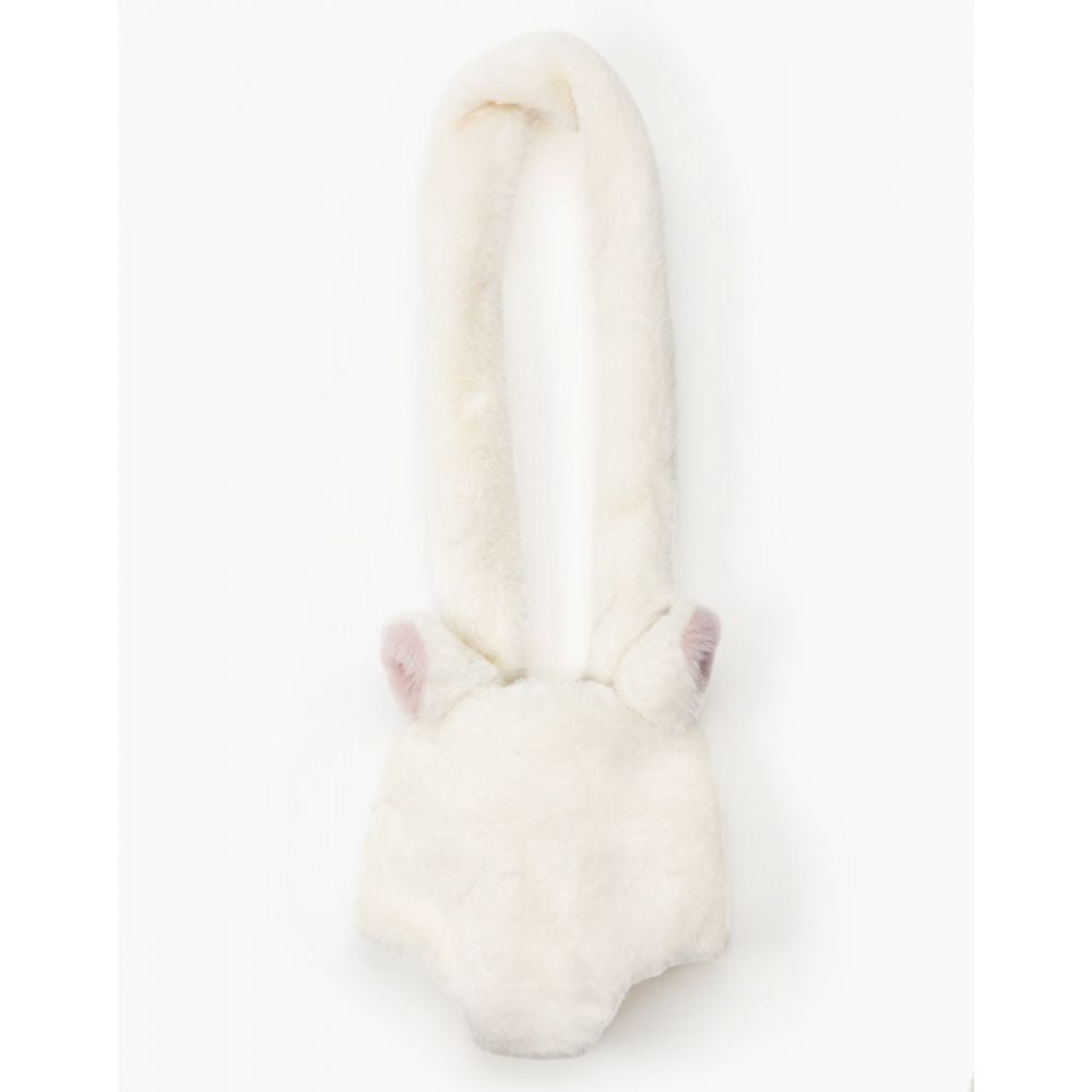 PORTE POUPEE PELUCHE EN FAUSSE FOURRURE ECRU -Minikane
