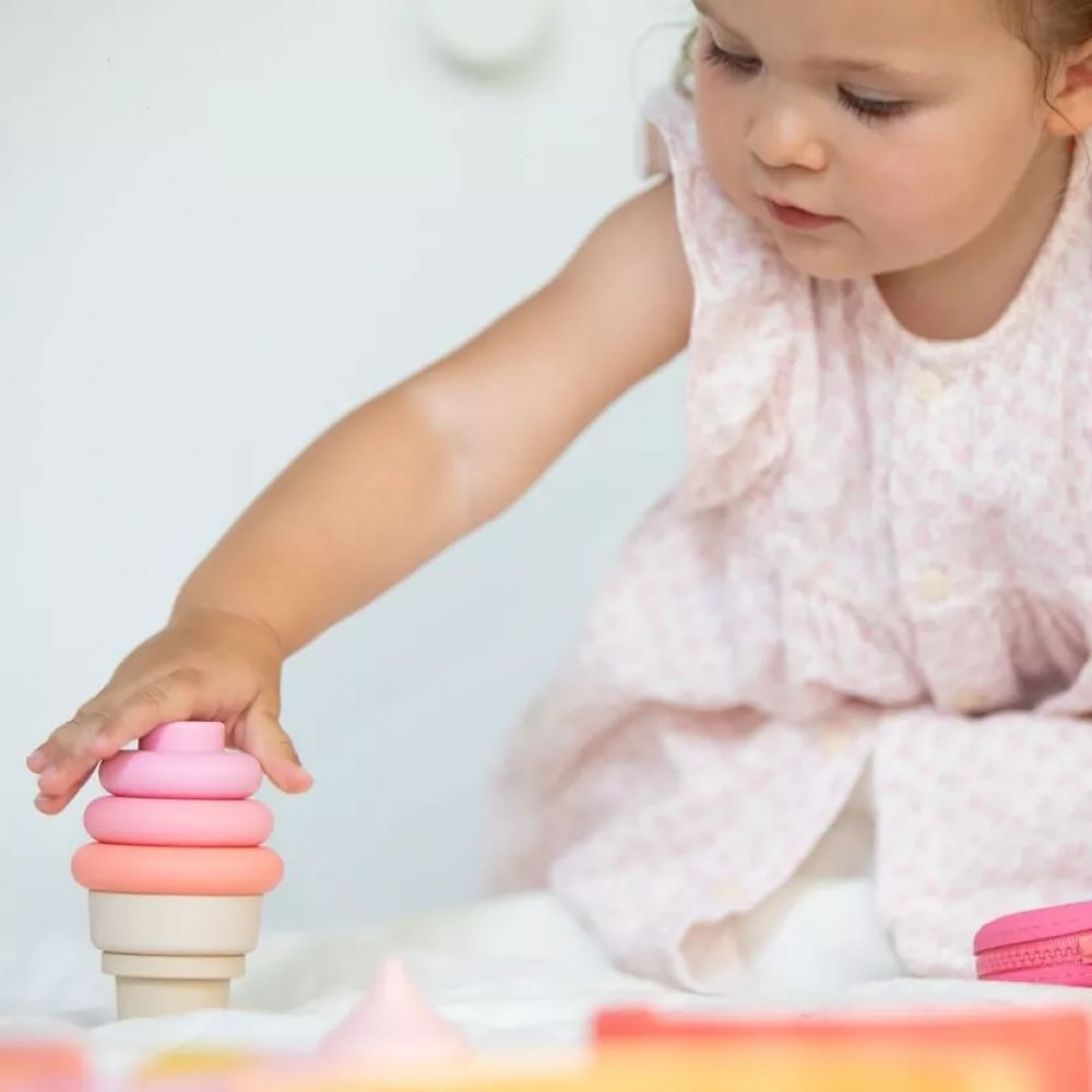 GLACE EMPILABLE SILICONE ROSE -Petikids