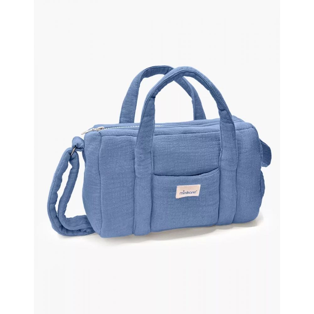 SAC A LANGER EN GAZE DE COTON BLUE JEAN -Minikane