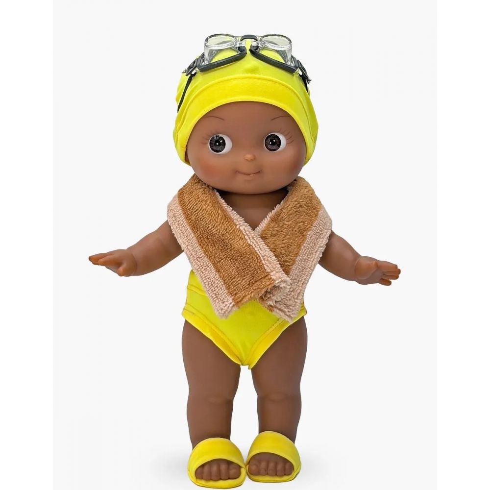 POUPEE 27CM - MINI PANCHA - ARSENE AU SPORT ET SON ENSEMBLE PISCINE JAUNE FLUO ET SES ACCESSOIRES -Minikane