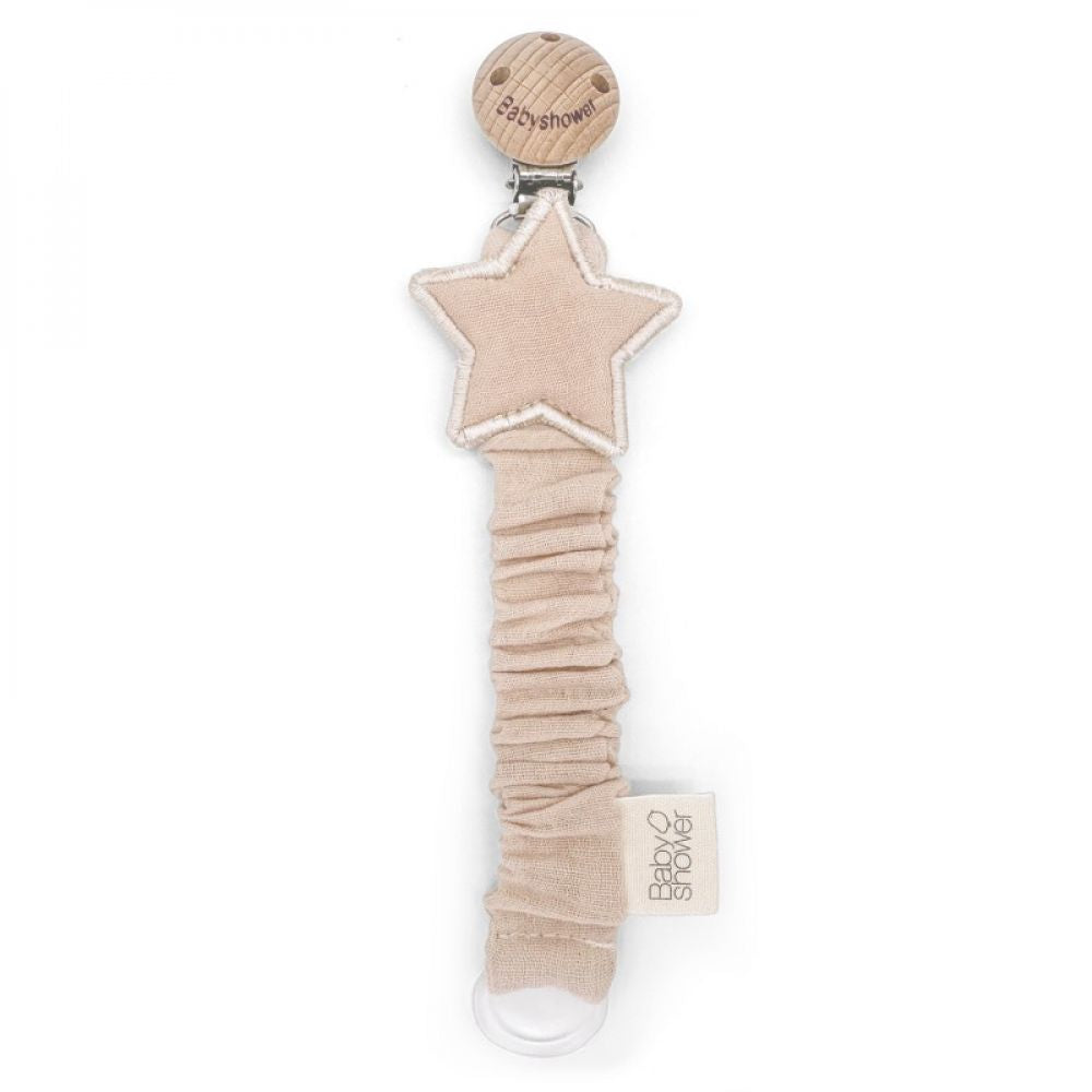 ATTACHE-TETINE WOOD ETOILE NUDE POWDER -Babyshower