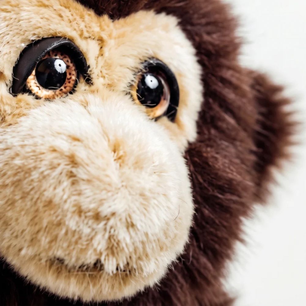 SINGE MARCEL MARRON 35 CM -La Pelucherie