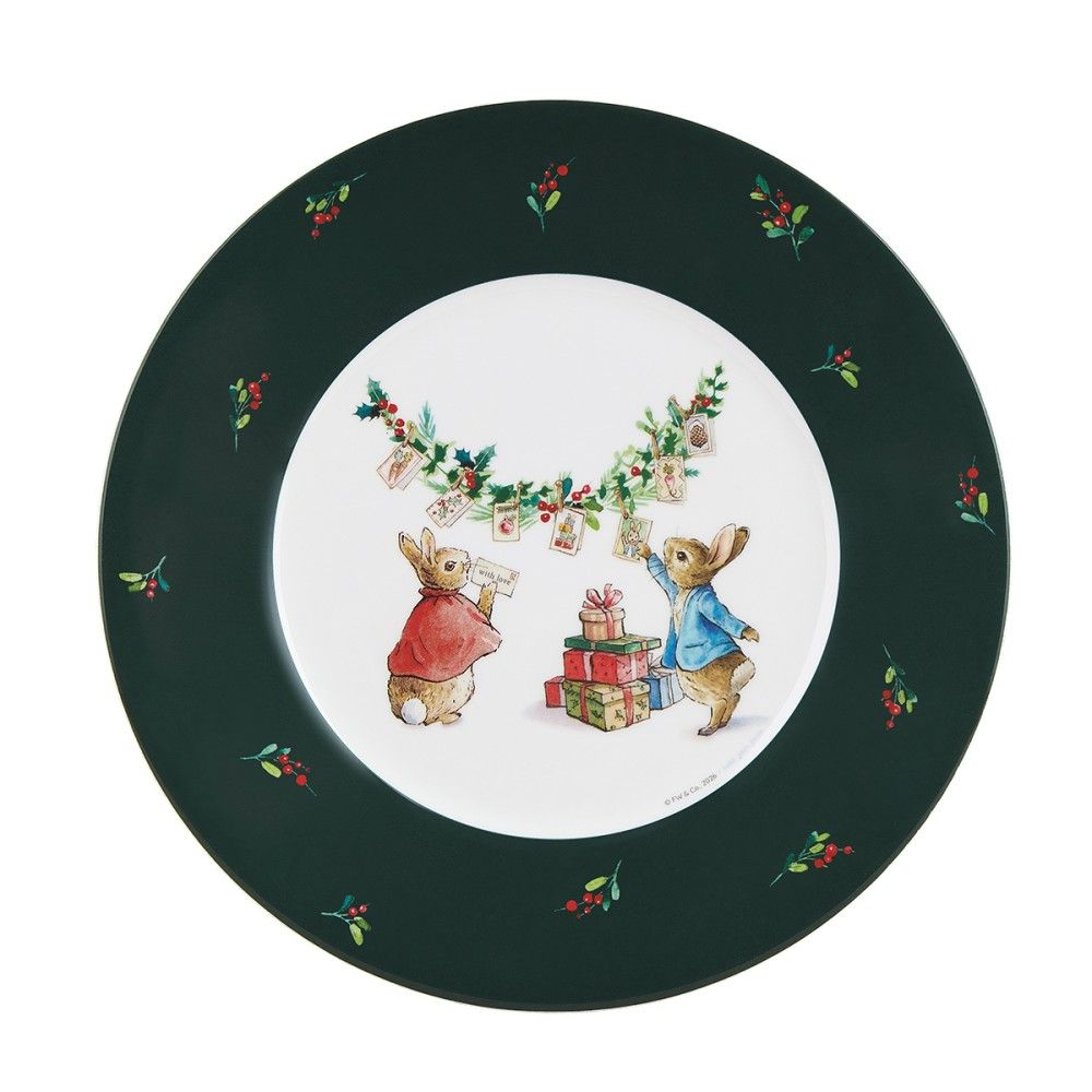 ASSIETTE À DESSERT PIERRE LAPIN SAPIN NOËL Ø20cm -Pierre Lapin