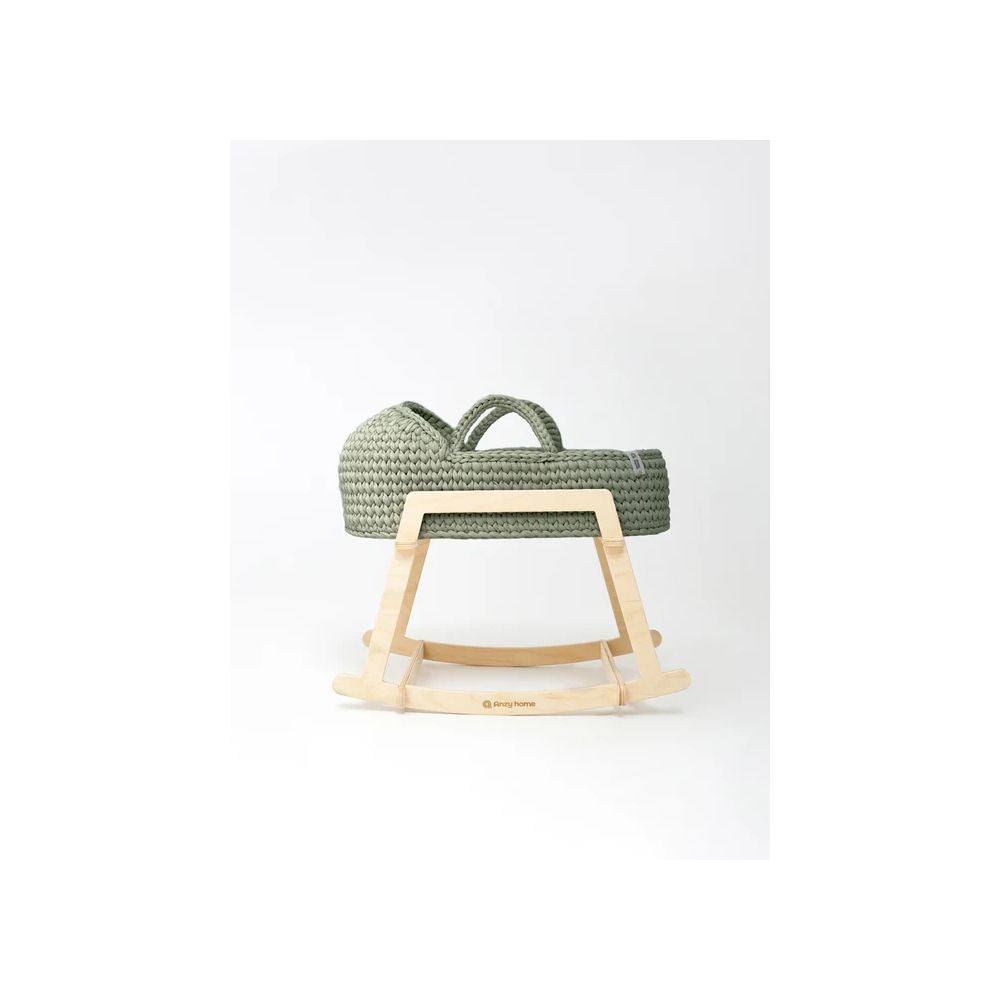 COUFFIN VERT POUR POUPEE AVEC SUPPORT A BASCULE -Anzy Home