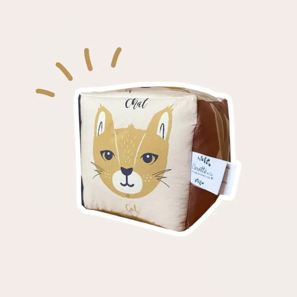 CUBE D'EVEIL ANIMAUX ET CIE SONORE -Carotte & Cie