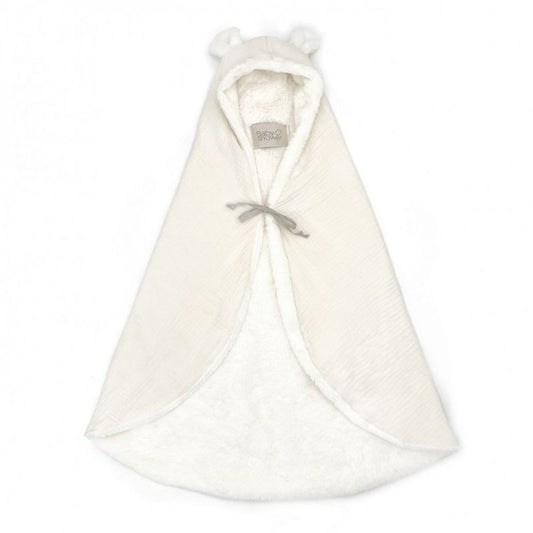 COUVERTURE POLAIRE MANTA TEDDY IVORY POWDER