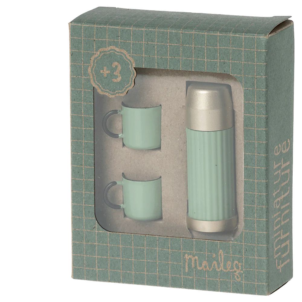 THERMOS ET TASSES - VERT MENTHE -Maileg