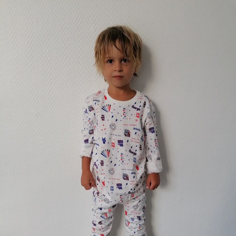 PYJAMA GRAND BLEU BLANC ROCK -Change Ma Couche