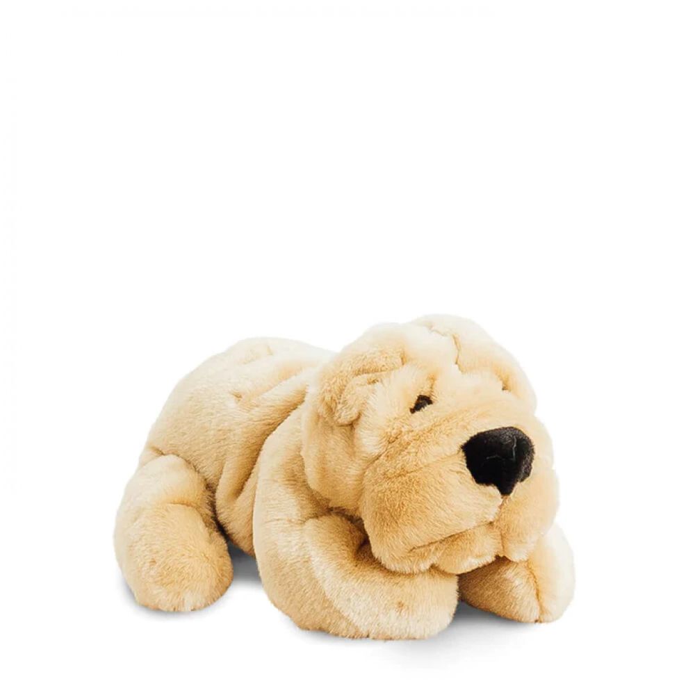 CHIEN HECTOR PLISSE MIEL 35 CM -La Pelucherie
