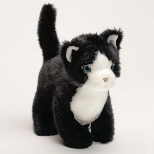 LA PELUCHERIE - CHAT GUSTAVE BLANC NOIR 26CM