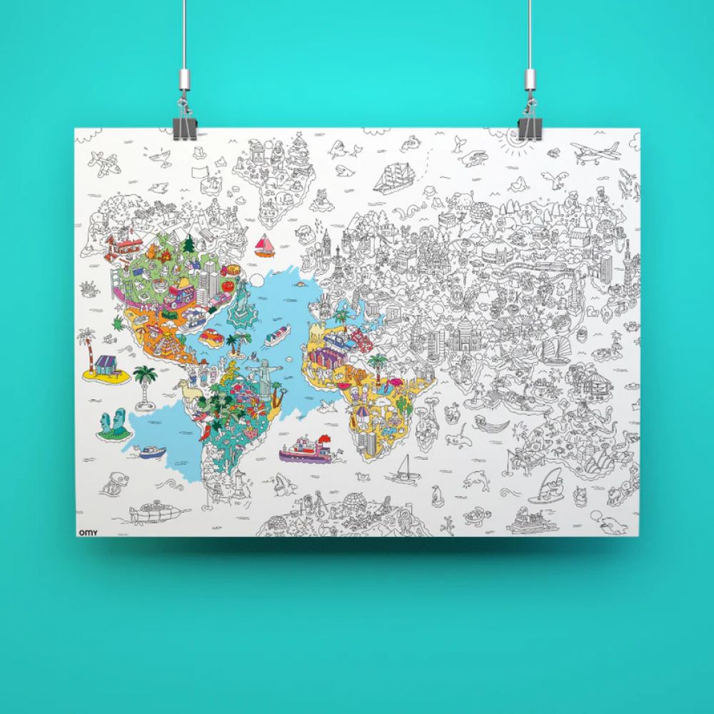POSTER GEANT A COLORIER - ATLAS -Omy