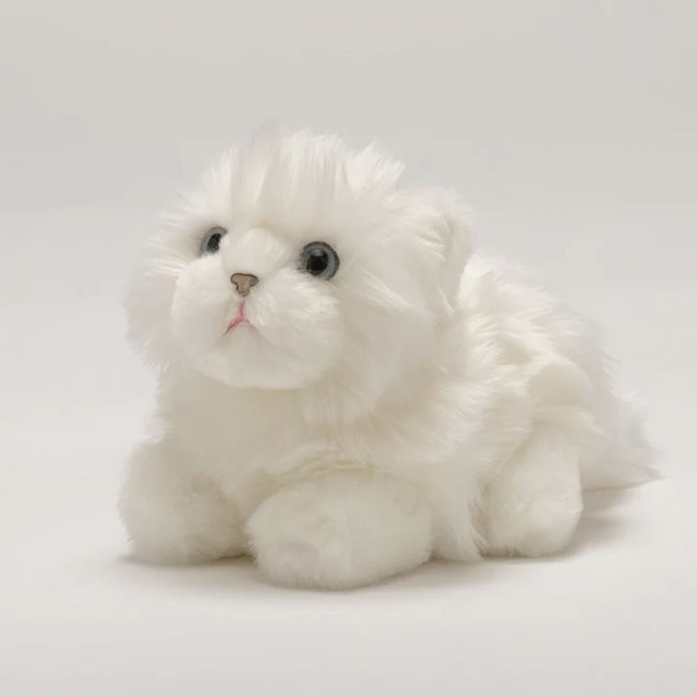 CHAT OSCAR POIL LONG BLANC 20 CM -La Pelucherie