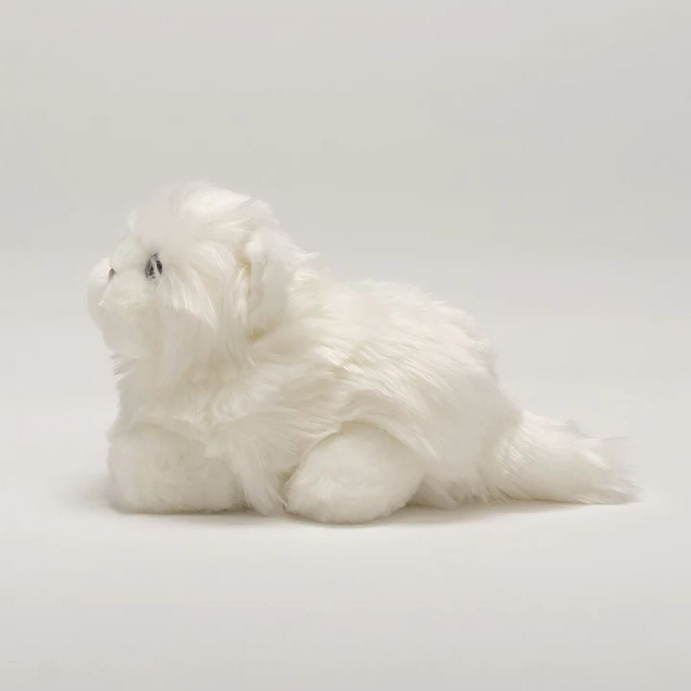CHAT OSCAR POIL LONG BLANC 20 CM -La Pelucherie