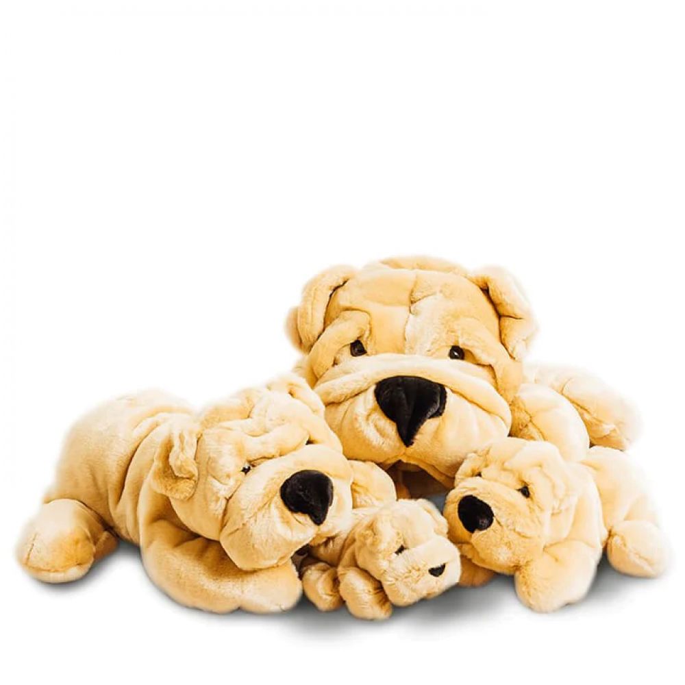 CHIEN HECTOR PLISSE MIEL 45 CM -La Pelucherie