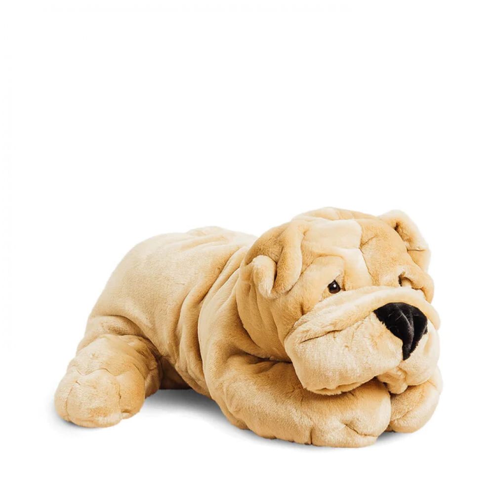 CHIEN HECTOR PLISSE MIEL 65 CM -La Pelucherie