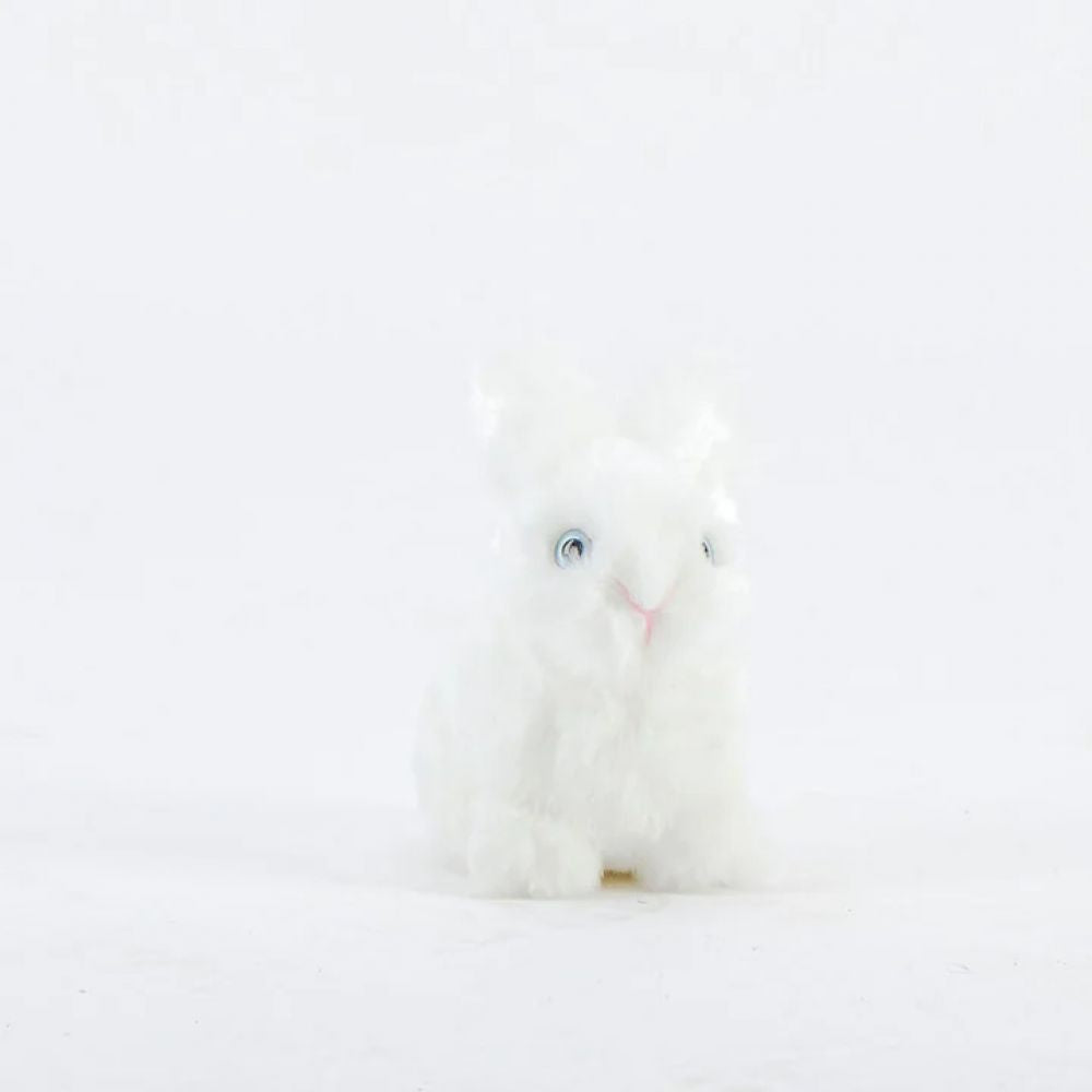 LA PELUCHERIE - LAPIN LEON ASSIS BLANC 15 CM